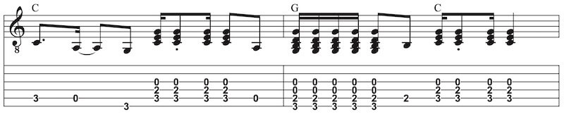 Rhythmus Strophe Gitarre CCR Bassline