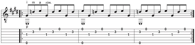 Rhythmusübungen Gitarre Basslinen Ganze Note