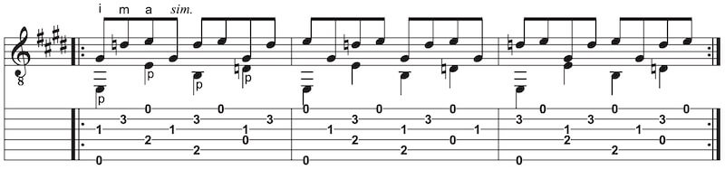 Rhythmusübungen Gitarre Bassline mit Septime
