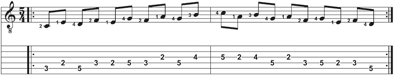 Gitarrenübung in C-Dur in Terzen