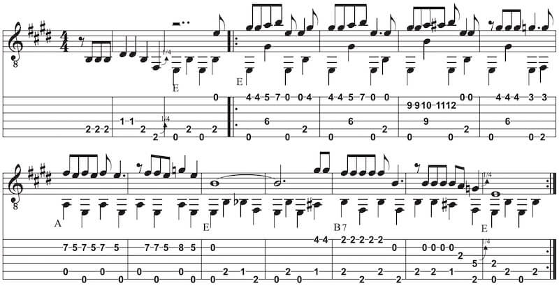 Bass und Melodie Folsom Prison Blues