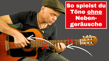 Mehr über den Artikel erfahren Gitarre abdämpfen der Saiten bei Melodie spielen 