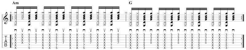 Groove #5 Offbeat Übungen Gitarre