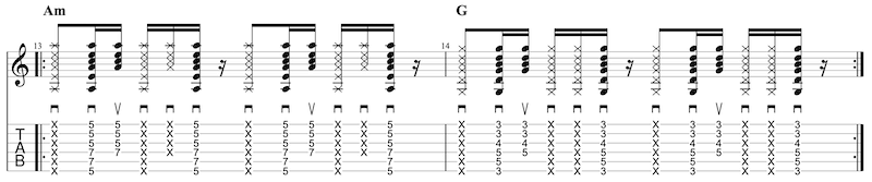 Groove #7 Offbeat Gitarre Strumming Pattern
