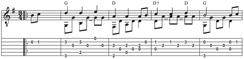 Solostück Schneeflöckchen Weißröckchen gitarre