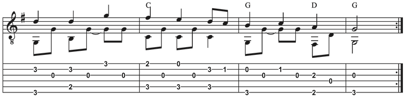 Solostück Schneeflöckchen Weißröckchen gitarre