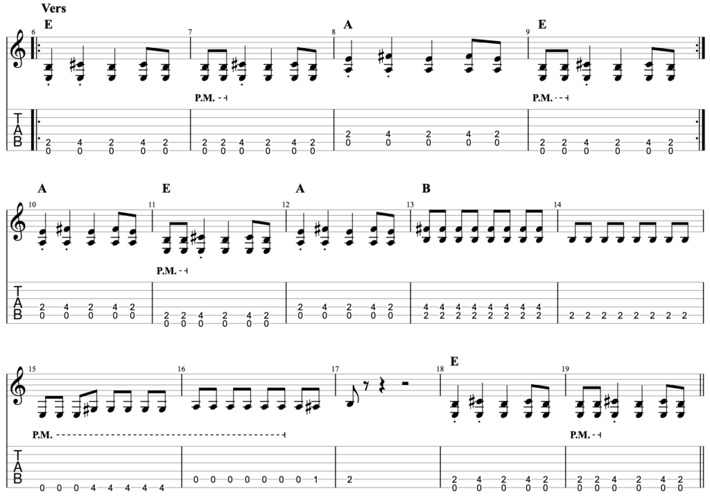 die Strophe für Aber bitte mit Sahne von Udo Jürgens auf Gitarre gespielt.