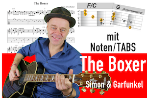 Read more about the article The boxer Gitarre lernen deutsch | beste Guitar lesson mit Noten und TABs | Folkpicking in 4 Schritten