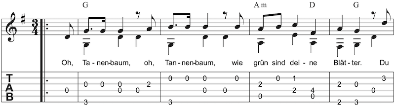 Oh, Tannenbaum Arrangements für Gitarre solo